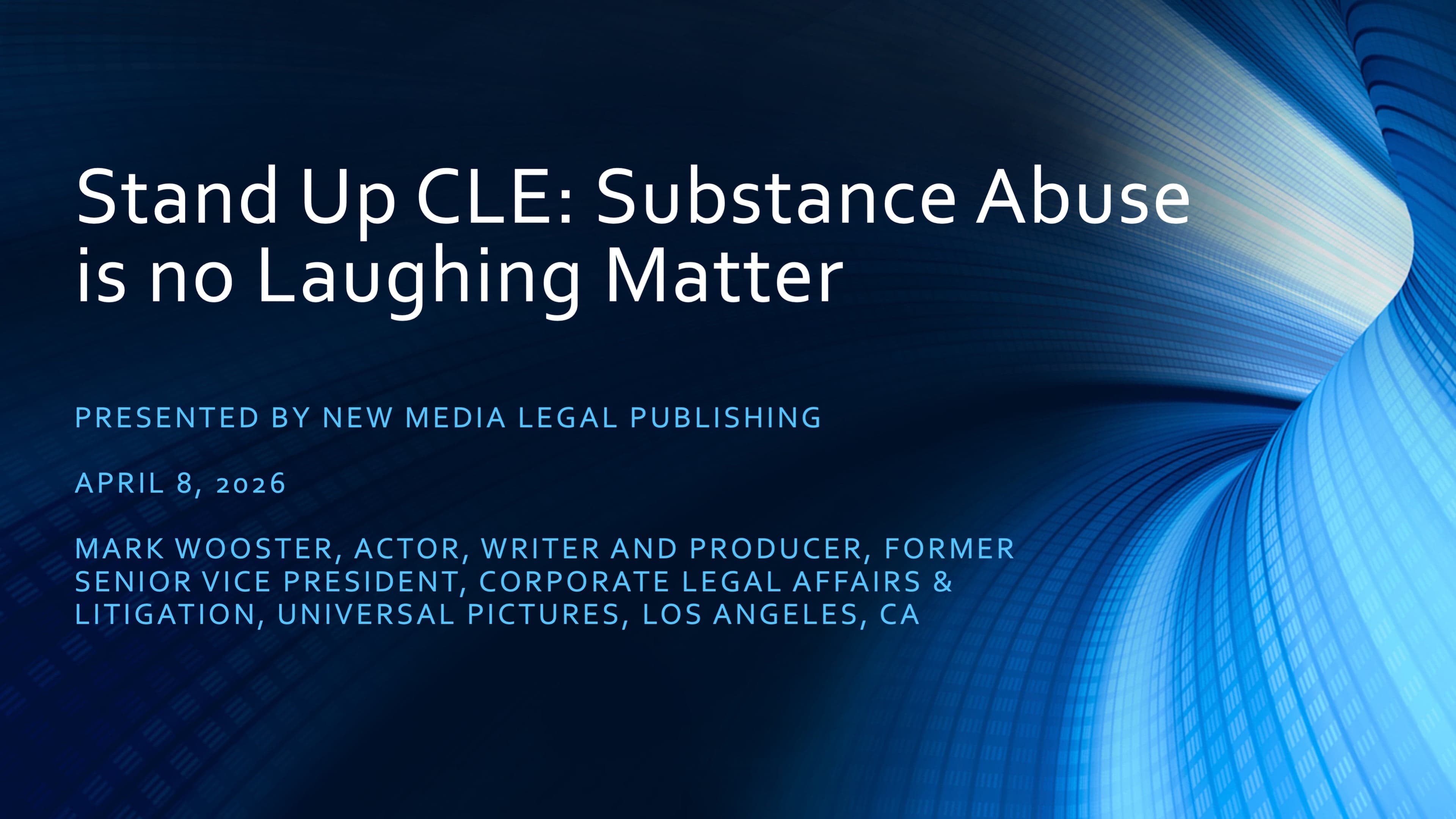 Stand Up CLE: Substance Abuse is no Laughing Matter