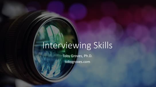 Interviewing Skills with Dr Toby Groves