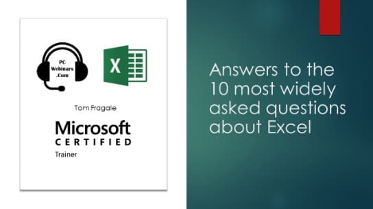 Answers to the 10 most widely asked questions about Excel