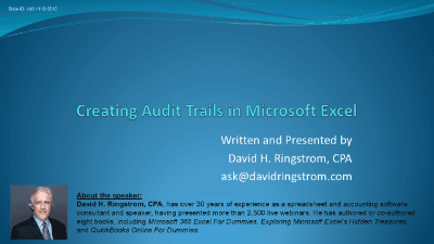 Creating Audit Trails in Microsoft Excel
